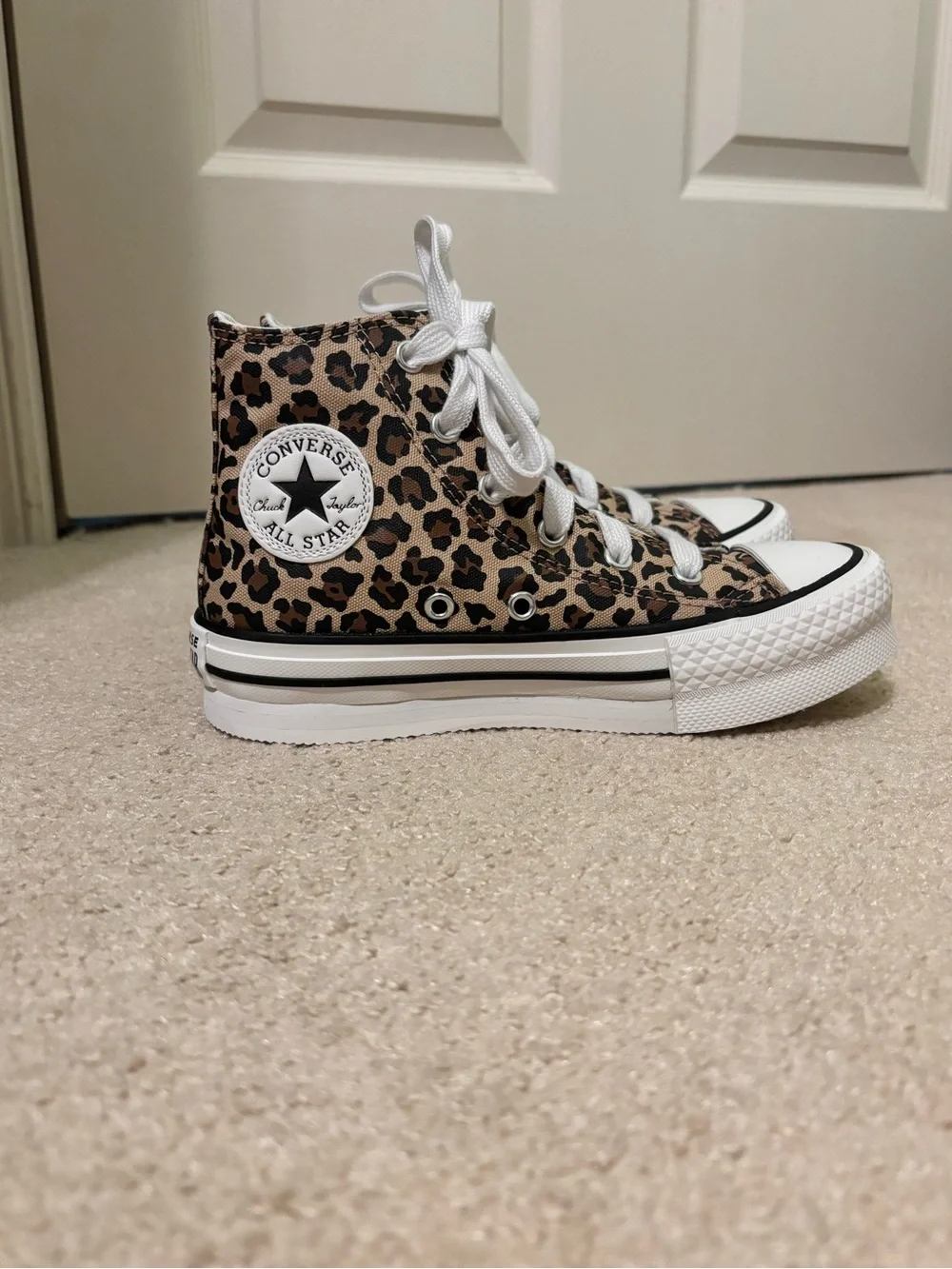 Converse High Top Sneakers - Leopard Print Brown & Black